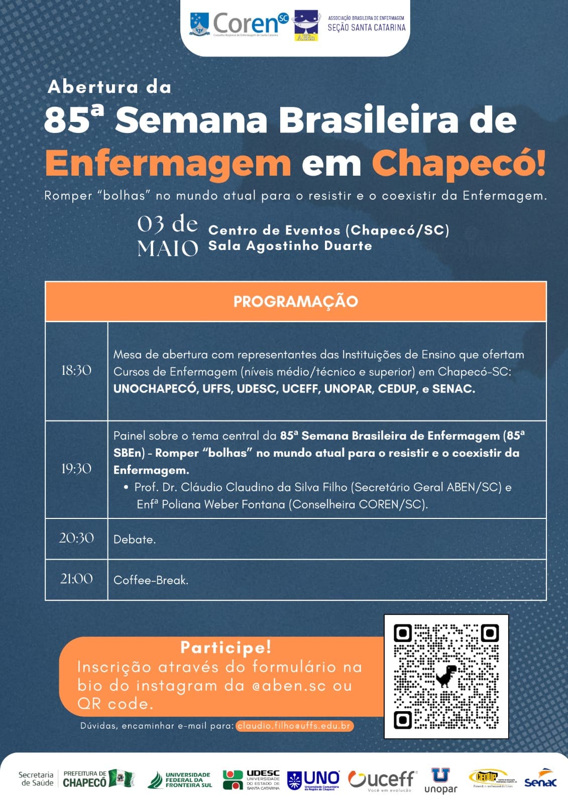 Abertura da 85ª Semana Brasileira de Enfermagem em Chapecó – 03.05.2024